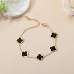 Double-Sided Gold Clover Bracelet for Her