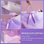 Purple Gold Gift Bags Set with Tissue and Card