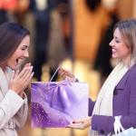 Purple Gold Gift Bags Set with Tissue and Card