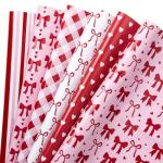 Valentine's Day Heart Wrapping Paper Sheets - 6 Pack