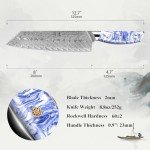 Shangdao 8" Kiritsuke Chef Knife - Damascus Steel