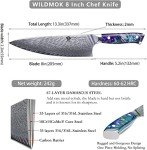 Wildmok 8-Inch Damascus Japanese Chef Knife