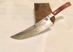 Japanese Hand-Forged Chef's Knife with Amber Handle