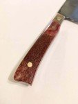 Japanese Hand-Forged Chef's Knife with Amber Handle