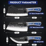 Hand Forged 3-Piece Japanese Butcher Knife Set