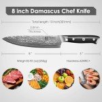 8-Inch KEEMAKE Damascus Chef Knife with G10 Handle