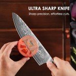 8-Inch KEEMAKE Damascus Chef Knife with G10 Handle