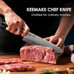8-Inch KEEMAKE Damascus Chef Knife with G10 Handle