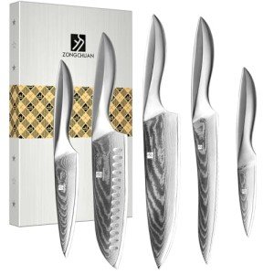 Damascus Chef Knife Set - 5 Piece Collection