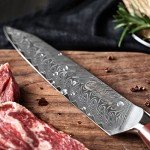 YARENH 8-Inch Damascus Slicing Knife