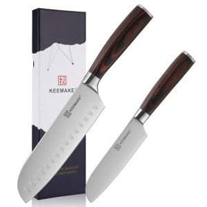 KEEMAKE 2-Piece Japanese Santoku Knife Set