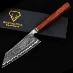 Damascus Chef Knife with Rosewood Handle