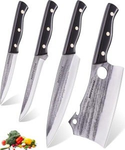 Naitesen 4-Piece Precision Butcher Knife Set