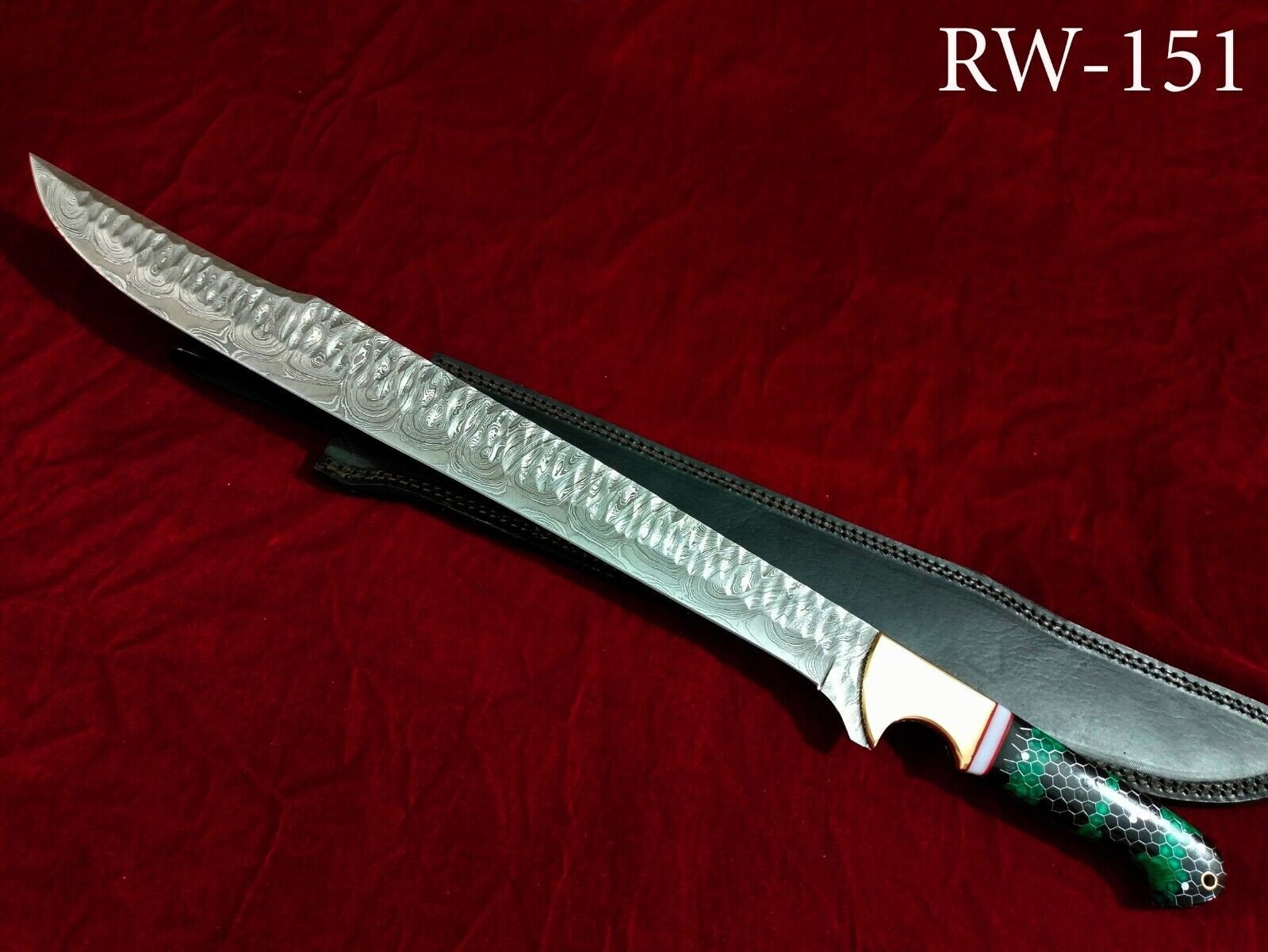 23.4" Damascus Japanese Katana Hunting Knife