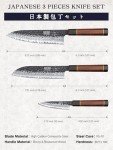HOSHANHO 3-Piece VG-10 Japanese Chef Knife Set