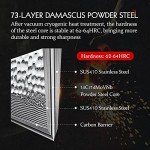 Premium HEZHEN Damascus Knife Set with Block