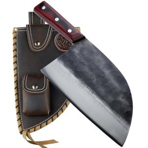 HIDAMOS Handforged Serbian Cleaver - Carbon Steel Knife