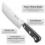 KEEMAKE 7-Inch Nakiri Knife - Razor Sharp Chef Knife