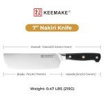 KEEMAKE 7-Inch Nakiri Knife - Razor Sharp Chef Knife