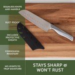 WLRAPSKY 7-inch Santoku Knife for Kitchen Prep
