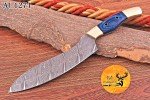 Custom Hand Forged Japanese Chef Knife - Damascus Steel
