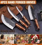 Naitesen 4PCS Hand Forged Meat Knife Set
