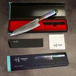 Damascus Kiritsuke Chef Knife with Unique Handle