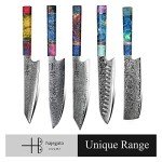 Damascus Kiritsuke Chef Knife with Unique Handle