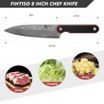 FINTISO 8-Inch Damascus Chef Knife with G10 Handle