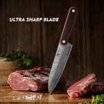 FINTISO 8-Inch Damascus Chef Knife with G10 Handle