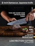 SANMUZUO 8" Professional Hammered Chef Knife