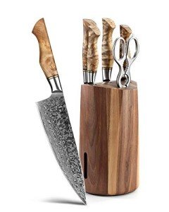 HEZHEN 7-Piece Professional Damascus Knife Set