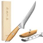 HEZHEN 7.3" Damascus Flex Boning Knife
