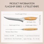 HEZHEN 7.3" Damascus Flex Boning Knife