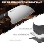 FINTISO 6.5 Inch High Carbon Stainless Steel Cleaver