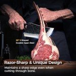 Japanese Meat Cleaver Knife Set with Roll Bag