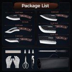 Japanese Meat Cleaver Knife Set with Roll Bag