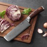 Wakoli 7-Inch Nakiri Knife with Damascus Steel