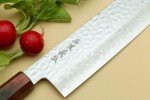 Yoshihiro VG-10 Hammered Damascus Nakiri Knife (6.5'')