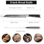 Sunnecko 8 inch Serrated Japanese Bread Knife