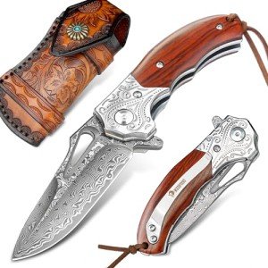 Lionex 7-Inch Damascus Santoku Chef Knife