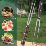 FULLHI 17pcs Butcher Chef Knife Set - High Carbon Steel