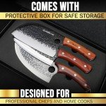 Hand-Forged 3-Piece Japanese Butcher Knife Set
