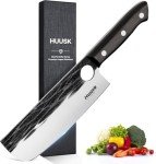 Huusk Knives from Japan, Nakiri Knife Vegetable Cleaver, Japanese Premium High Carbon Steel Hand Forged Sharp Asian Knife Multipurpose Chef Knife Medium-heavy Duty for Kitchen Christmas Gifts for Dad