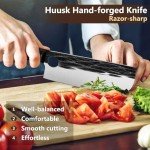 Huusk Knives from Japan, Nakiri Knife Vegetable Cleaver, Japanese Premium High Carbon Steel Hand Forged Sharp Asian Knife Multipurpose Chef Knife Medium-heavy Duty for Kitchen Christmas Gifts for Dad