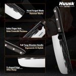 Huusk Knives from Japan, Nakiri Knife Vegetable Cleaver, Japanese Premium High Carbon Steel Hand Forged Sharp Asian Knife Multipurpose Chef Knife Medium-heavy Duty for Kitchen Christmas Gifts for Dad