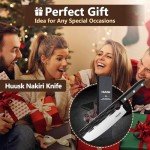 Huusk Knives from Japan, Nakiri Knife Vegetable Cleaver, Japanese Premium High Carbon Steel Hand Forged Sharp Asian Knife Multipurpose Chef Knife Medium-heavy Duty for Kitchen Christmas Gifts for Dad