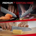 Zennish 7" Santoku Knife - Japanese Damascus Steel