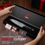 Zennish 7" Santoku Knife - Japanese Damascus Steel