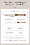 HEZHEN 5.5" Copper Damascus Utility Knife